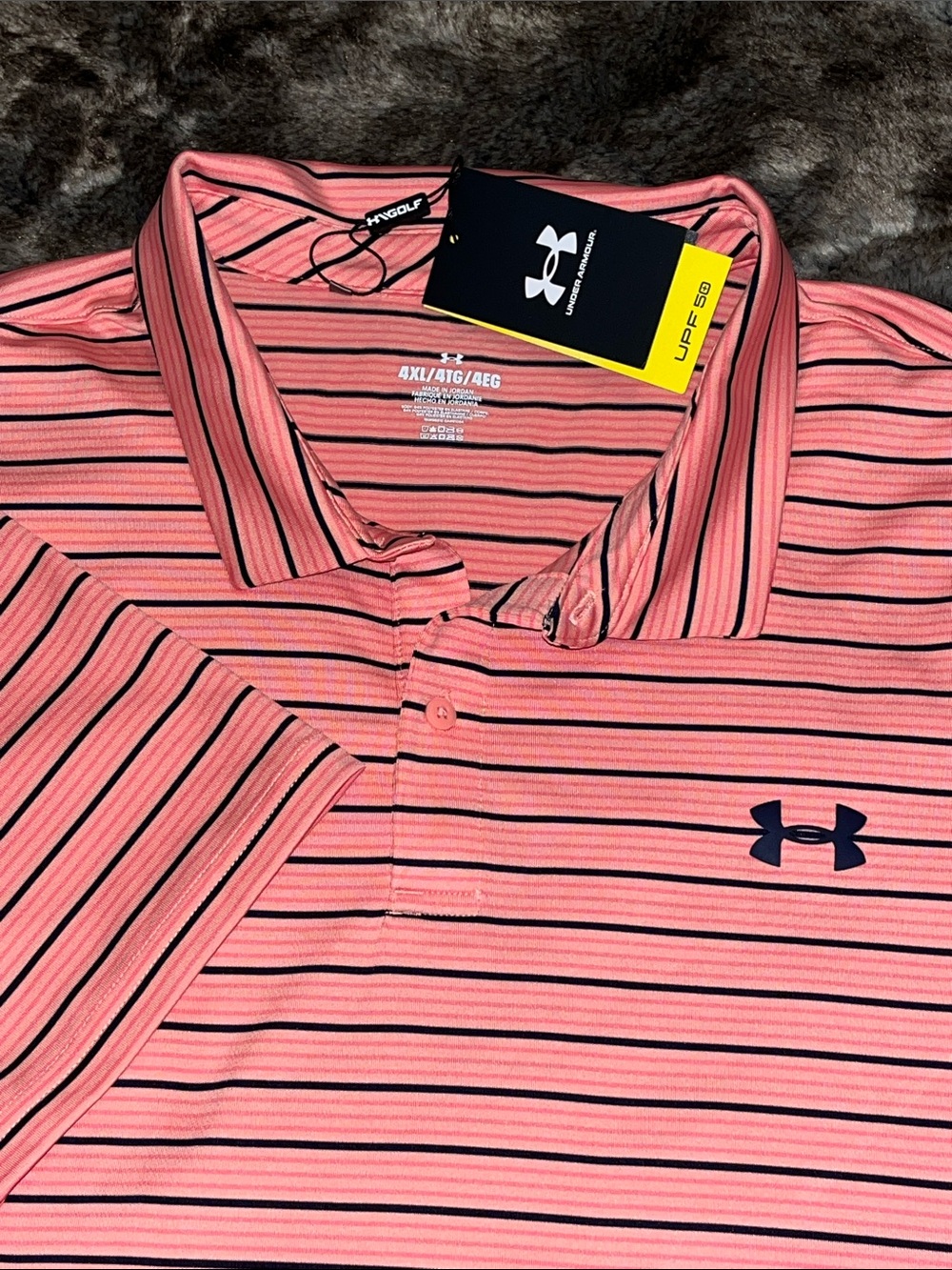 Under Armour Golf Shirt Mens 4XL Matchplay Stripe  Polo  6010980 UPF 50 NWT